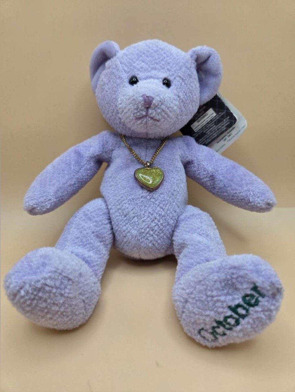 Vintage Russ Holy Bear Collection Plush Bear - October Birthday (Purple)